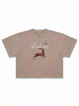 Cropped T-Shirt - Lahore- Sand