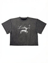 Cropped T-Shirt - Lahore- Charcoal