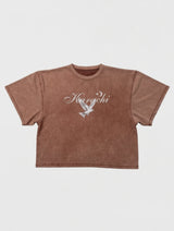 Cropped T-Shirt - Karachi- Rust