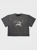Cropped T-Shirt - Lahore- Charcoal