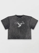 Cropped T-Shirt - Karachi- Charcoal
