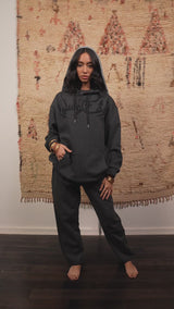sustainable charcoal unisex hoodie